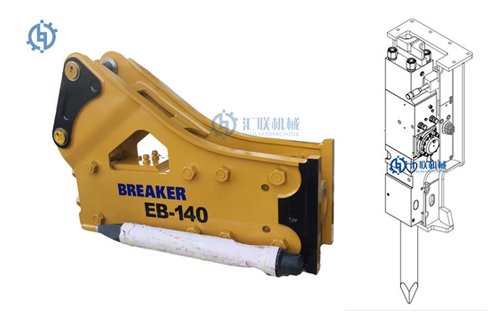 EB140 Üst Taraf Tipi Kaya Hidrolik Kırıcı Çekiç 25t Ekskavatör Ataşmanı SB81